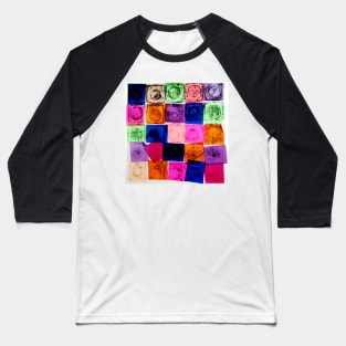 Abstract Chine Colle Print Baseball T-Shirt